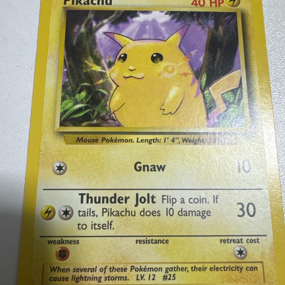 Pokemon Pikachu Card - Yellow and Green